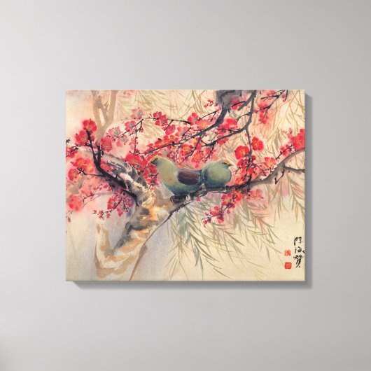 Een paar in de lente canvas afdruk (Voorkant)