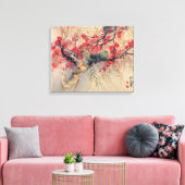Een paar in de lente canvas afdruk (Insitu (Woonkamer))