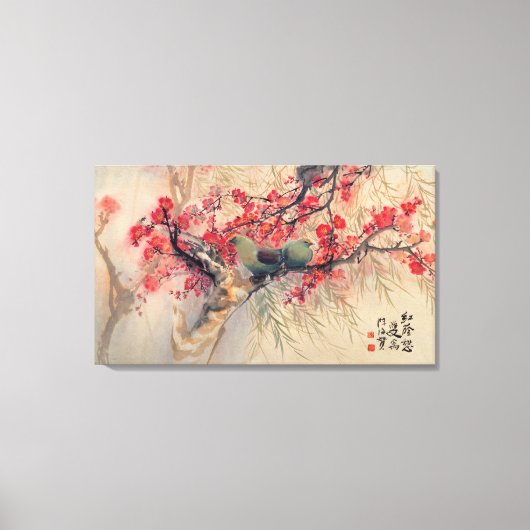 Een paar in de lente canvas afdruk (Voorkant)