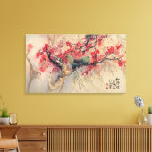 Een paar in de lente canvas afdruk (Insitu (Woonkamer))