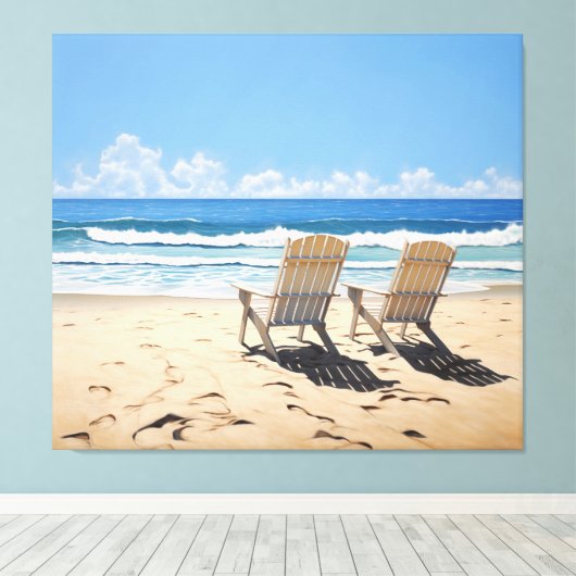 Een paar in het Paradijs Realisme Schilderen Digit Canvas Afdruk (Insitu (Houten vloer))