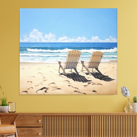 Een paar in het Paradijs Realisme Schilderen Digit Canvas Afdruk (Insitu (Woonkamer))