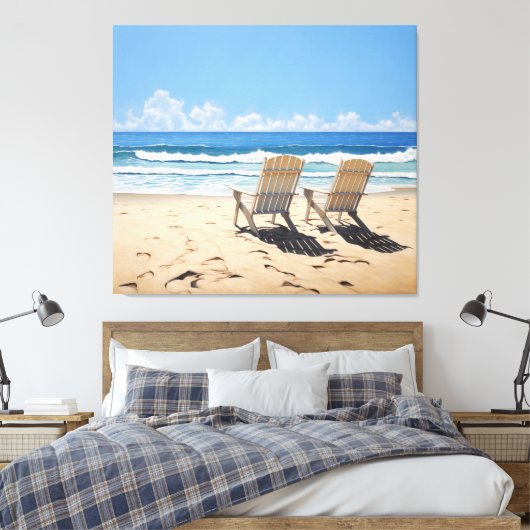 Een paar in het Paradijs Realisme Schilderen Digit Canvas Afdruk (Insitu (Slaapkamer))