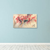 Een paar in voorjaar canvas afdruk (Insitu (Houten vloer))