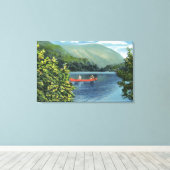 Een paar kanoestellen op een meer canvas afdruk (Insitu (Houten vloer))