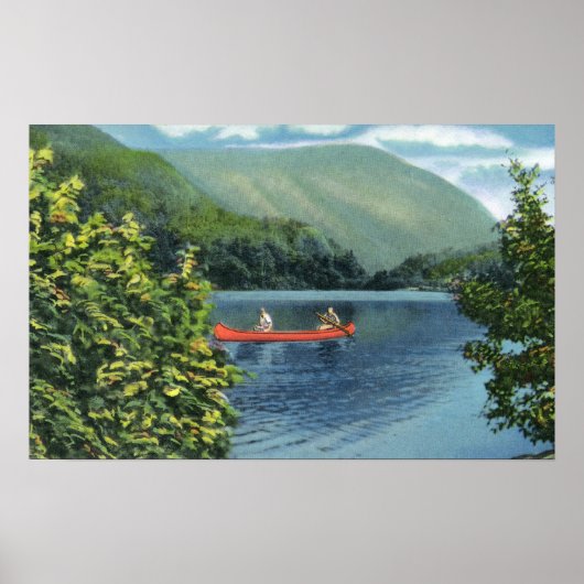 Een paar kanoestellen op een meer poster (Voorkant)