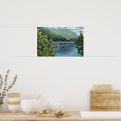 Een paar kanoestellen op een meer poster (Keuken)