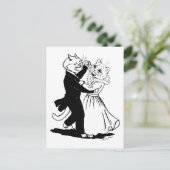 Een paar kats-dansen, Louis Wain Briefkaart (Staand voorkant)