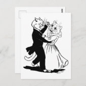 Een paar kats-dansen, Louis Wain Briefkaart (Voorkant / Achterkant)