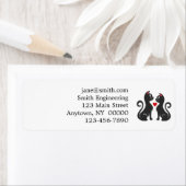 Een paar katteliefhebbende herfst - Kies achtergro Etiket (Insitu)