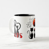 Een paar katten in huis tweekleurige koffiemok (Voorkant links)