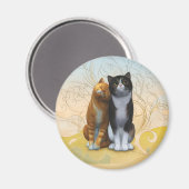 Een paar katten: liefde is in de lucht? mok koffie magneet (Voorkant / Achterkant)