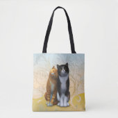 Een paar katten: liefde is in de lucht? mok koffie tote bag (Voorkant)