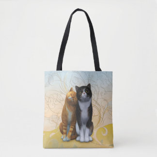 Een paar katten: liefde is in de lucht? mok koffie tote bag