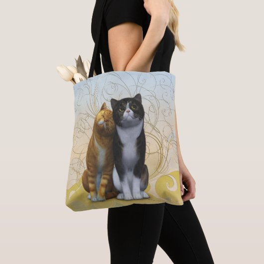 Een paar katten: liefde is in de lucht? mok koffie tote bag (Dichtbij)