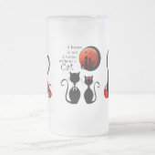 Een paar katten thuis matglas bierpul (Center)