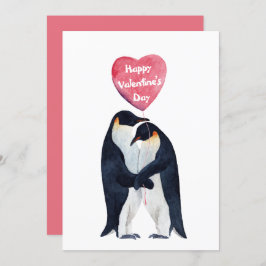 Een paar keizer Pinguins Valentijn Dag Kaart