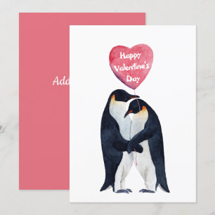 Een paar keizer Pinguins Valentijn Dag Kaart