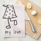 Een paar keukenhanddoeken - je bent mijn liefde -  (Quarter Fold)