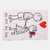 Een paar keukenhanddoeken - je bent mijn liefde -  (Horizontaal)