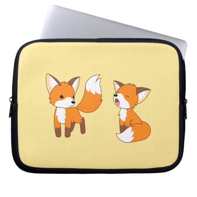 Een paar koele koeien op geel laptop sleeve (Voorkant)