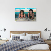 Een paar koninginnen op de strand, Ocean Park Canvas Afdruk (Insitu (Slaapkamer))