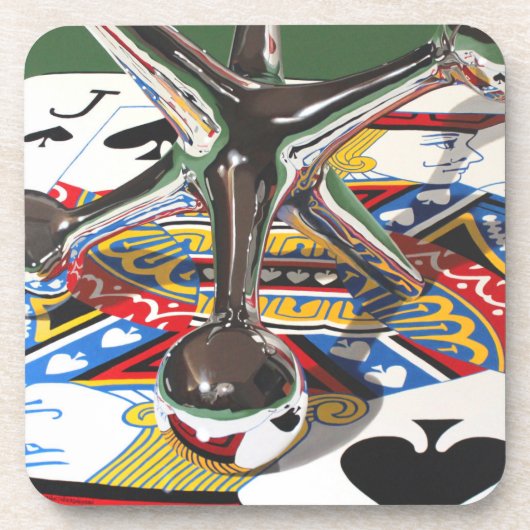 Een paar kriks, plastic onderzetters met kurk acht (Voorkant)