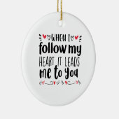 Een paar kunst als ik mijn hart volg keramisch ornament (Rechts)