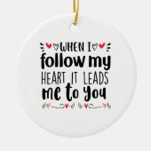 Een paar kunst als ik mijn hart volg keramisch ornament (Voorkant)