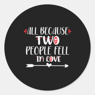 Een paar kunst twee mensen voelen liefde ronde sticker