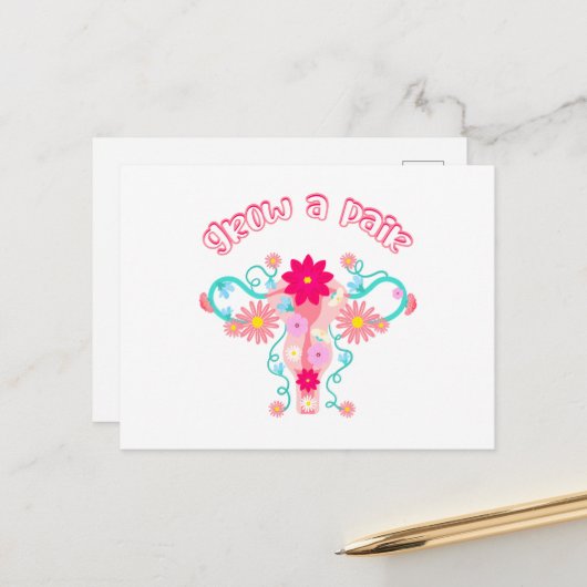 een paar laten groeien - feministische rechten voo briefkaart (Voorkant / Achterkant in situ)