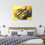 Een paar leren klompen door Vincent van Gogh Canvas Afdruk (Insitu (Slaapkamer))