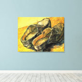 Een paar leren klompen van Vincent van Gogh Canvas Afdruk (Insitu (Houten vloer))