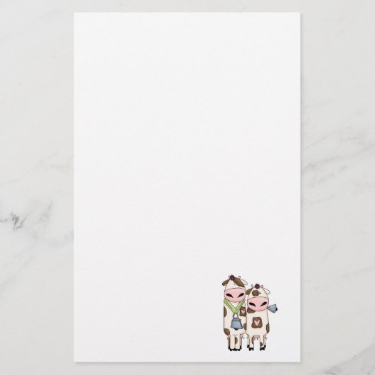 een paar leuke koeien briefpapier (Voorkant)