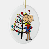 Een paar liefdeskerstversiering keramisch ornament (Rechts)