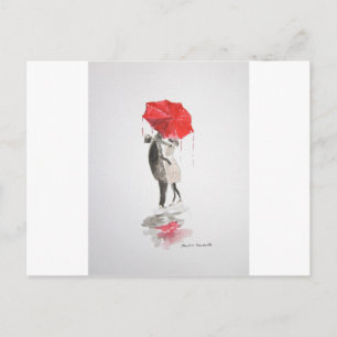 Een paar liefdeszoenen briefkaart