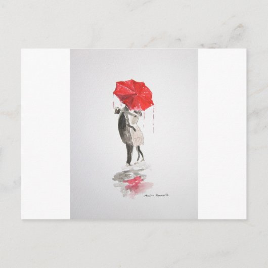 Een paar liefdeszoenen briefkaart (Voorkant)