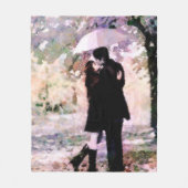 Een paar liefdeszoenen in de Abstracte kunst van d Fleece Deken (Voorkant)