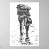 Een paar lopen in de regen poster (Voorkant)