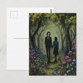 Een paar lopen in het Bos Briefkaart (Voorkant / Achterkant)