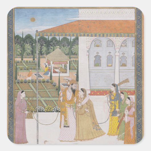 Een paar lopen vierkante sticker (Voorkant)