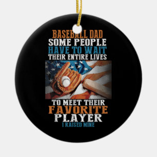 Een paar mensen moeten hun honkbal afwachten keramisch ornament