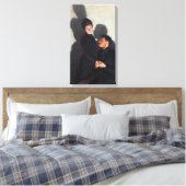Een paar met gegoten schaduwen (op mijlliefhebber) canvas afdruk (Insitu (Slaapkamer))
