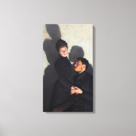 Een paar met gegoten schaduwen (op mijlliefhebber) canvas afdruk