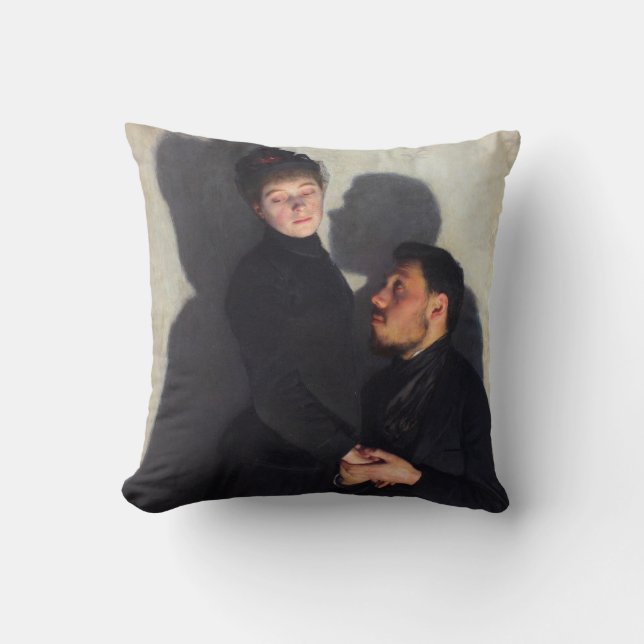 Een paar met gegoten schaduwen (op mijlliefhebber) kussen (Voorkant)
