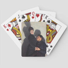 Een paar met gegoten schaduwen (op mijlliefhebber) pokerkaarten