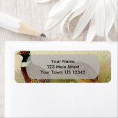 Een paar met Ring verbonden fazanten in een grijs  Etiket (Insitu)