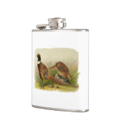 Een paar met Ring verbonden fazanten in een grijs  Heupfles (Links)