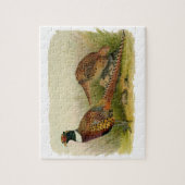 Een paar met Ring verbonden fazanten in een grijs  Legpuzzel (Verticaal)