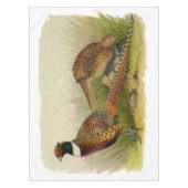 Een paar met Ring verbonden fazanten in een grijs  Tafelkleed (Voorkant)